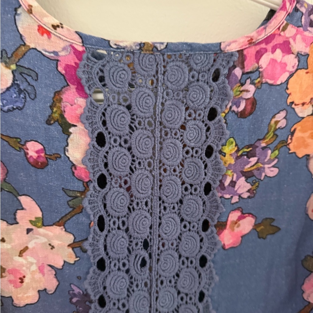 Bytimo blue floral dress with flutter sleeves size S - Picture 4 of 7